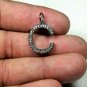 Initial Pendant Pave Diamond Name Necklace 925 Silver Diamond Alphabet Charm.