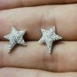 Pave Diamond Star Stud Earring 925 Silver Diamond Star Tops Birthday Earring.