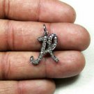 Pave Diamond Initial Name Necklace 925 Silver Diamond Custom Alphabet Necklace.