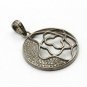 Pave Diamond Flower Design Pendant 925 Silver Diamond Jewelry Graduation Gift.