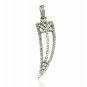 Saber Tooth Pendant 925 Silver Pave Diamond Tooth Pendant Graduation Gift Charm.