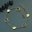 14k Solid Gold Bracelet Heart Charm Bracelet Diamond Flexible Chain Bracelet. 14k Solid Gold Bracelet Heart Charm Bracelet Diamond Flexible Chain Bracelet.