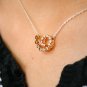 Spiral Diamond Necklace 14k Solid Gold Everyday Pendant Swirl Pendant Jewelry.