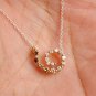 Spiral Diamond Necklace 14k Solid Gold Everyday Pendant Swirl Pendant Jewelry.