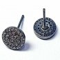 Pave Diamond Round Tops 925 Silver Stud Earring Diamond Jewelry Valentines Gift.