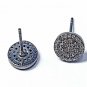 Pave Diamond Round Tops 925 Silver Stud Earring Diamond Jewelry Valentines Gift.