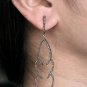 Natural Pave Diamond Designer Earrings In 925 Sterling Silver Dangle Earring NS.