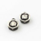 Hexagon Shape Connector Rose Cut Diamond 925 Sterling Silver Diamond Findings.