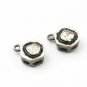 Hexagon Shape Connector Rose Cut Diamond 925 Sterling Silver Diamond Findings.
