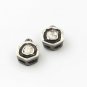 Hexagon Shape Connector Rose Cut Diamond 925 Sterling Silver Diamond Findings.