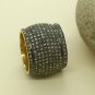Pave Diamond Band Ring 925 Silver Diamond Wedding Band Anniversary Gift.