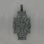 Cross Pendant With Clovers 925 Silver Pave Diamond Pendant For Christmas Luck.