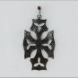 Cross Pendant With Clovers 925 Silver Pave Diamond Pendant For Christmas Luck.