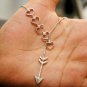 Hearts And Arrow Lariat Necklace 925 Silver Diamond Necklace Valentines Gifts.