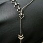 Hearts And Arrow Lariat Necklace 925 Silver Diamond Necklace Valentines Gifts.