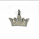 Pave Diamond Crown Charm Pendant 925 Silver Diamond Christmas Charms Pendant.