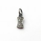 Pave Diamond Rectangle Charm Pendant 925 Sterling Silver Minimal Jewelry Supply.