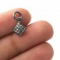 Pave Diamond Cushion Charm Pendant 925 Sterling Silver Additional Finding Supply