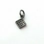 Pave Diamond Cushion Charm Pendant 925 Sterling Silver Additional Finding Supply