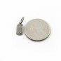 Pave Diamond Rectangle Charm Pendant 925 Sterling Silver Minimal Jewelry Finding