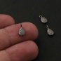 Pave Diamond Minimalist Pear Charm Pendant 925 Silver Diamond Charm Findings.