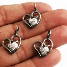 Minimalist Pave Diamond Heart Charm Pendant 925 Silver Diamond Charm Findings. Minimalist Pave Diamond Heart Charm Pendant 925 Silver Diamond Charm Findings.