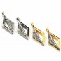 Pave Diamond Rhombus Charm Pendant 925 Silver Diamond Charm Jewelry Findings.