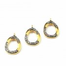 Pave Diamond Minimalist Oval Charm Pendant 925 Silver Diamond Charm Findings.