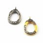 Pave Diamond Minimalist Oval Charm Pendant 925 Silver Diamond Charm Findings.