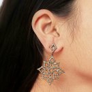 Snowflakes Pave Diamond Earrings 925 Silver Diamond Earring For Christmas Gift.