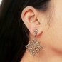 Snowflakes Pave Diamond Earrings 925 Silver Diamond Earring For Christmas Gift.