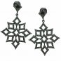 Snowflakes Pave Diamond Earrings 925 Silver Diamond Earring For Christmas Gift.