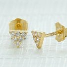 Trillion Shape Diamond Earring In 14k Solid Gold Triangle Studs Wedding Jewelry. Trillion Shape Diamond Earring In 14k Solid Gold Triangle Studs Wedding Jewelry.