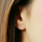 Trillion Shape Diamond Earring In 14k Solid Gold Triangle Studs Wedding Jewelry.