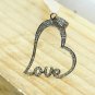 Natural Pave Diamond Love Heart Pendant 925 Silver Handmade Diamond Jewelry.