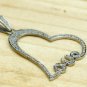 Natural Pave Diamond Love Heart Pendant 925 Silver Handmade Diamond Jewelry.