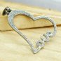Natural Pave Diamond Love Heart Pendant 925 Silver Handmade Diamond Jewelry.