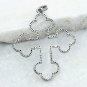 925 Sterling Silver Diamond Cross Pendant Handmade Protective Pendant Present.