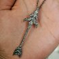 Diamond Arrow Pendant 925 Silver Wedding Party Wear Jewelry Arrow Necklace Gift.