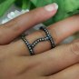 Diamond Double Band Ring 925 Silver Wedding Anniversary Gift Designer Ring Gift.