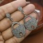 Pave Diamond Lock Earring 925 Silver Diamond Drop Earring Anniversary Gift.