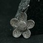 Diamond Flower Pendant 925 Sterling Silver Diamond Floral Charm Necklace Gift.