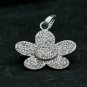 Diamond Flower Pendant 925 Sterling Silver Diamond Floral Charm Necklace Gift.