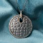 Natural Diamond Textured Pendant 925 Sterling Silver Circle Diamond Party Gift.
