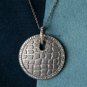 Natural Diamond Textured Pendant 925 Sterling Silver Circle Diamond Party Gift.