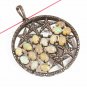 Ethiopian Opal Round Pendant 925 Silver Diamond Star Charm Pendant Birthday Gift