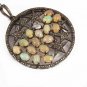 Ethiopian Opal Round Pendant 925 Silver Diamond Star Charm Pendant Birthday Gift