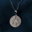 Natural Diamond Maple Leaf 925 Sterling Silver Circle Pendant Minimalist Pendant