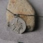Natural Diamond Maple Leaf 925 Sterling Silver Circle Pendant Minimalist Pendant
