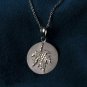 Natural Diamond Maple Leaf 925 Sterling Silver Circle Pendant Minimalist Pendant